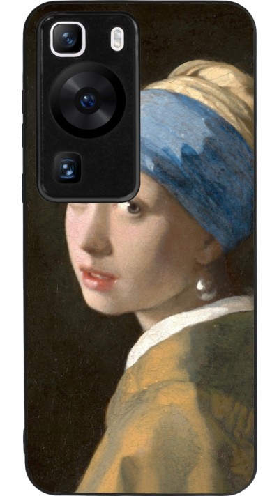 Coque Huawei P60 - Silicone rigide noir Tableau art - La Jeune fille à la perle - Johannes Vermeer