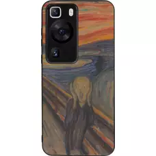 Huawei P60 Case Hülle - Silikon schwarz Kunstbild - Der Schrei - Edvard Munch
