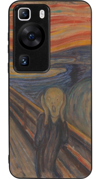 Coque Huawei P60 - Silicone rigide noir Tableau art - Le Cri - Edvard Munch