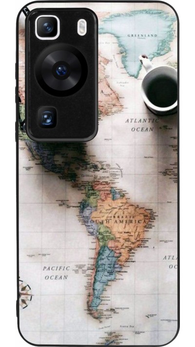 Coque Huawei P60 - Silicone rigide noir Travel 01