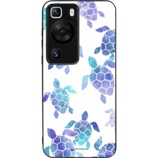 Coque Huawei P60 - Silicone rigide noir Turtles pattern watercolor