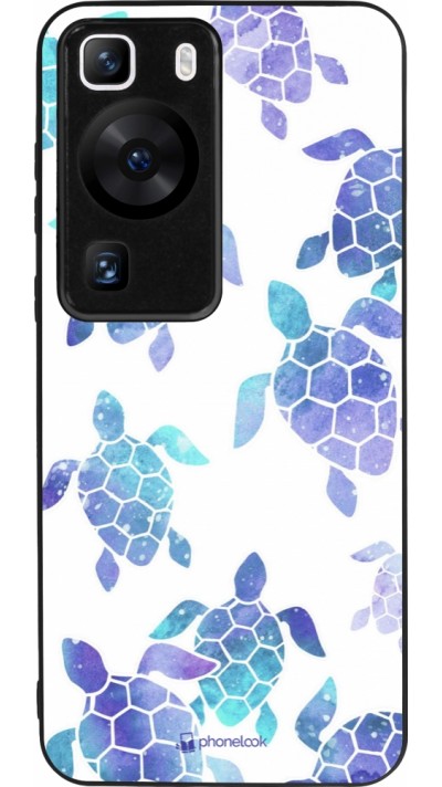 Coque Huawei P60 - Silicone rigide noir Turtles pattern watercolor