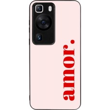 Coque Huawei P60 - Silicone rigide noir Valentine 2024 amor
