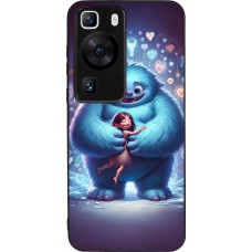 Coque Huawei P60 - Silicone rigide noir Valentine 2024 Fluffy Love