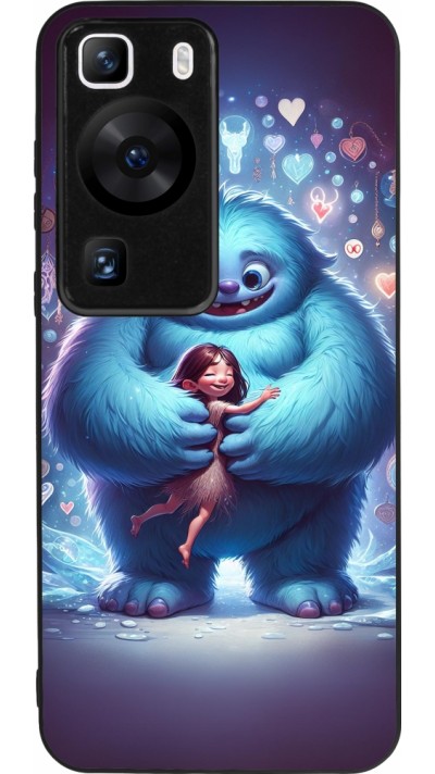 Coque Huawei P60 - Silicone rigide noir Valentine 2024 Fluffy Love