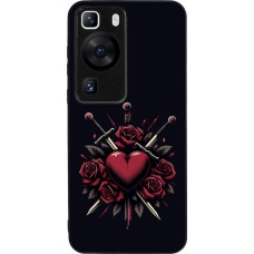 Coque Huawei P60 - Silicone rigide noir Valentine 2024 gothic love