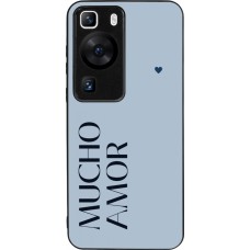 Coque Huawei P60 - Silicone rigide noir Valentine 2024 mucho amor azul
