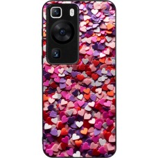 Coque Huawei P60 - Silicone rigide noir Valentine 2025 Confetti