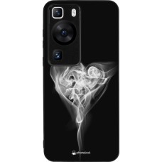 Coque Huawei P60 - Silicone rigide noir Valentine 2022 Black Smoke