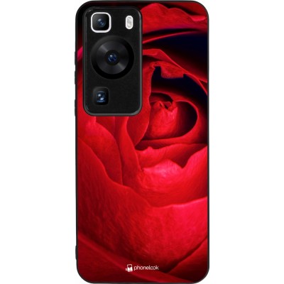 Huawei P60 Case Hülle - Silikon schwarz Valentine 2022 Rose