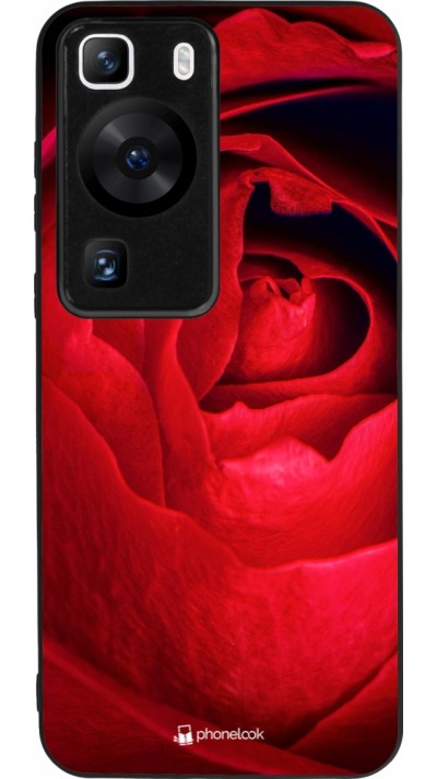 Coque Huawei P60 - Silicone rigide noir Valentine 2022 Rose