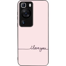 Coque Huawei P60 - Silicone rigide noir Valentine 2023 i love you writing