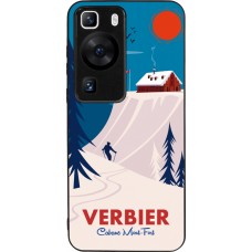 Coque Huawei P60 - Silicone rigide noir Verbier Cabane Mont-Fort
