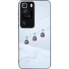 Huawei P60 Case Hülle - Silikon schwarz Winter 22 ski lift