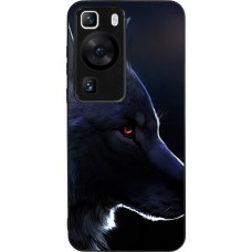 Huawei P60 Case Hülle - Silikon schwarz Wolf Shape