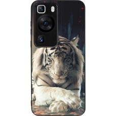 Coque Huawei P60 - Silicone rigide noir Zen Tiger