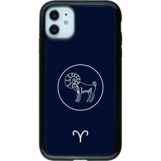 Coque iPhone 11 - Hybrid Armor noir Astrologie Bélier