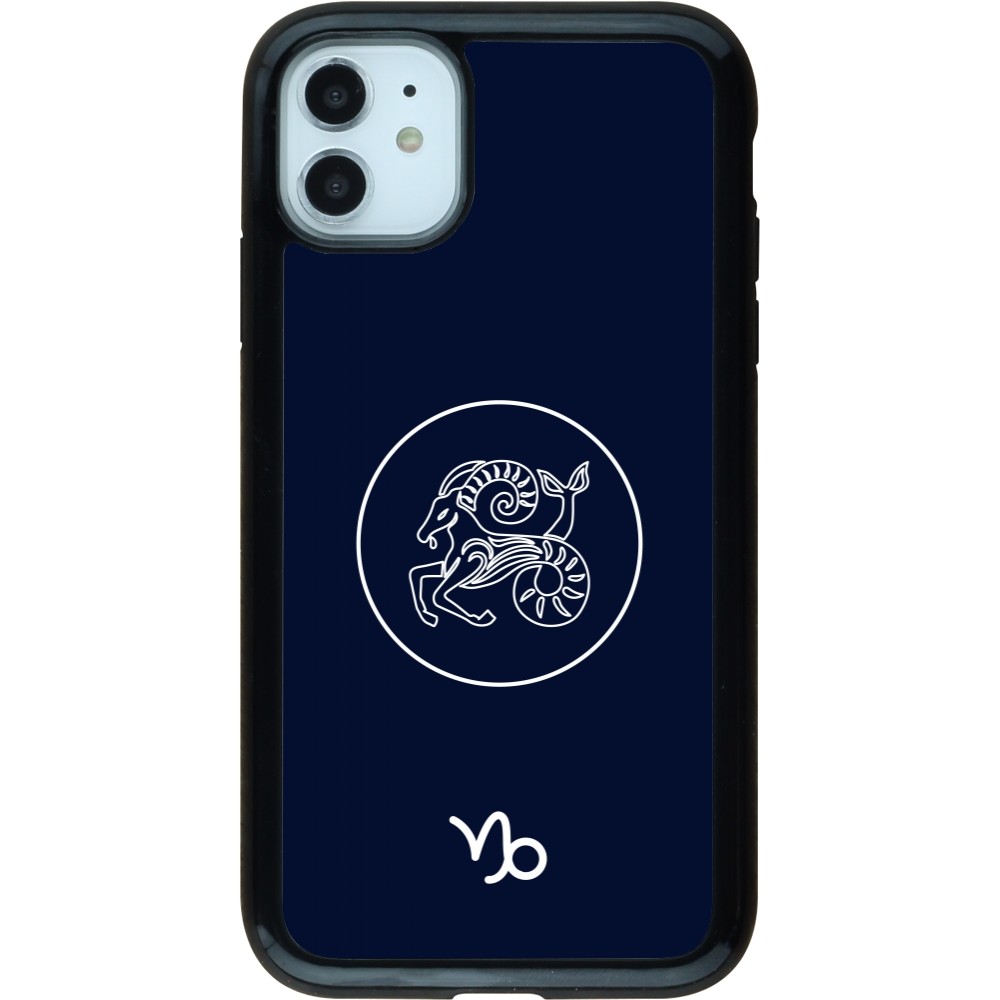 iPhone 11 Case Hülle - Hybrid Armor schwarz Astrologie Steinbock
