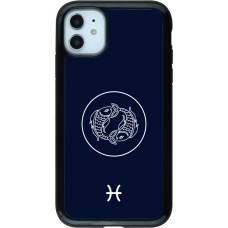 iPhone 11 Case Hülle - Hybrid Armor schwarz Astrologie Fische