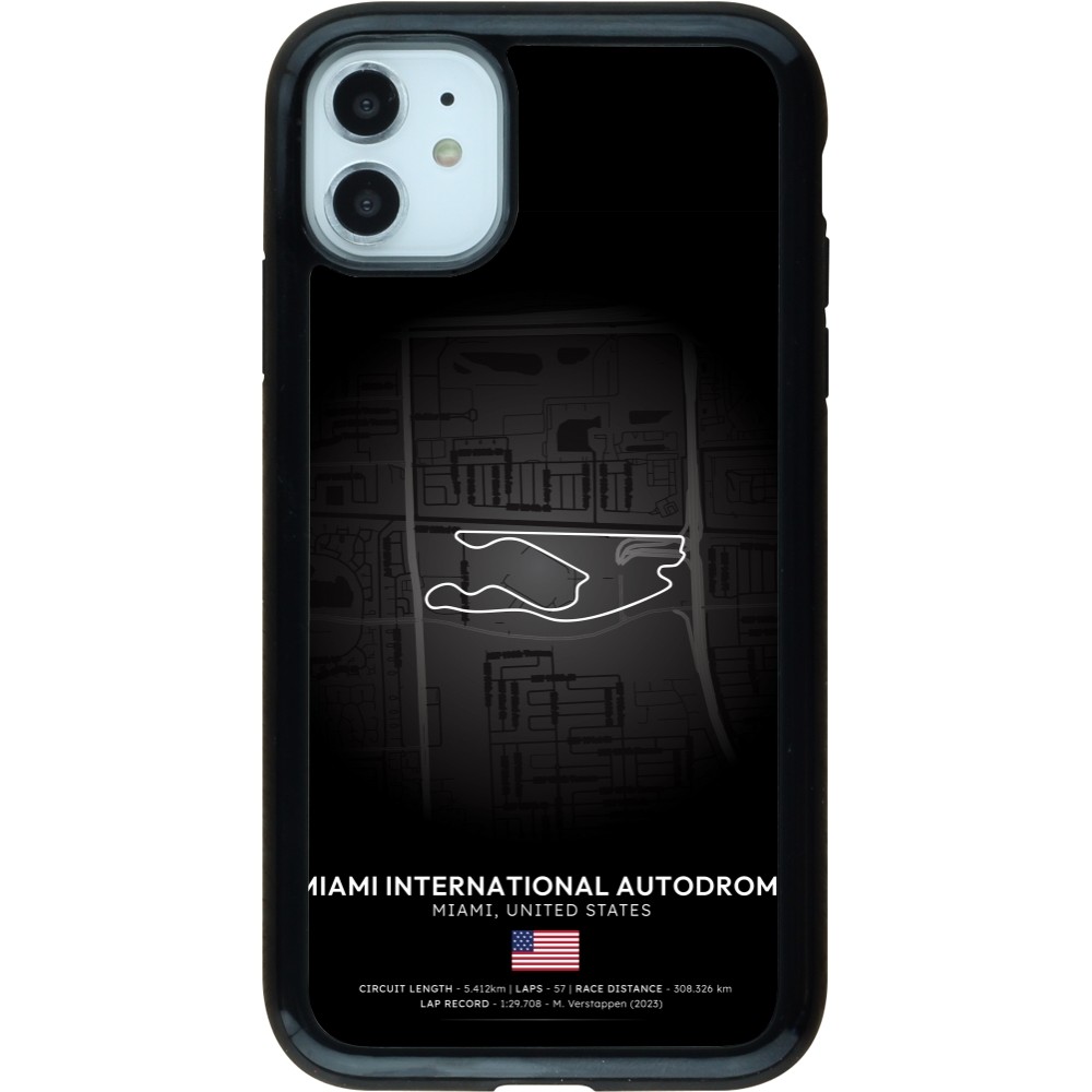 Coque iPhone 11 - Hybrid Armor noir F1 Track 2025 Miami