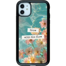 Coque iPhone 11 - Hybrid Armor noir Summer 2025 Grow with the flow