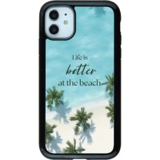 iPhone 11 Case Hülle - Hybrid Armor schwarz Summer 2025 Life is better at the beach