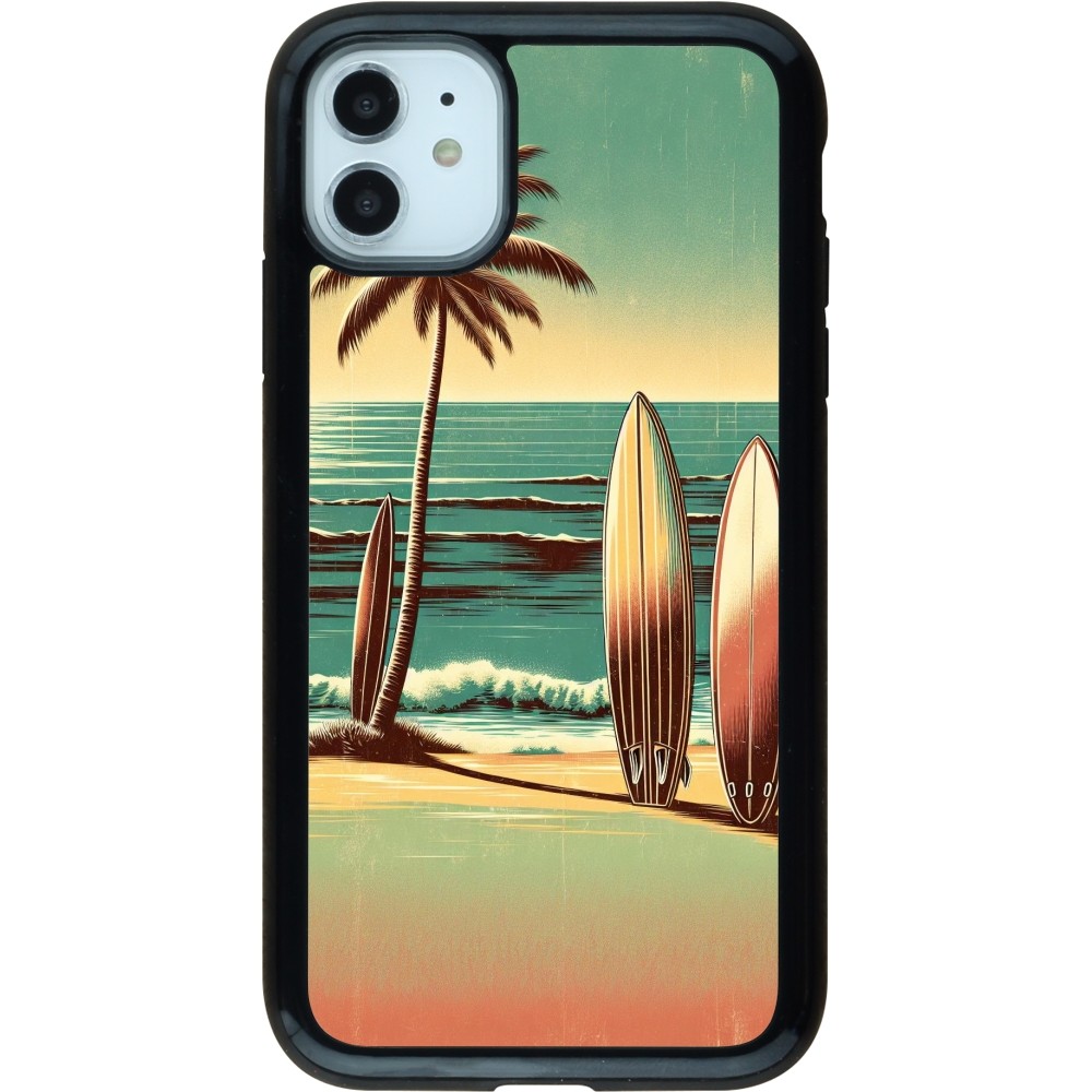iPhone 11 Case Hülle - Hybrid Armor schwarz Surf Paradise
