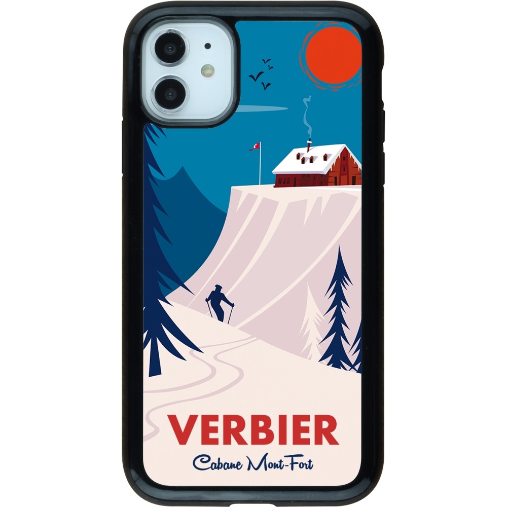 iPhone 11 Case Hülle - Hybrid Armor schwarz Verbier Cabane Mont-Fort