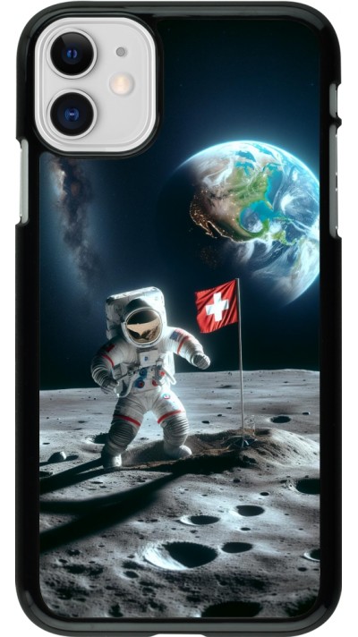 Coque iPhone 11 - Astro Suisse sur lune