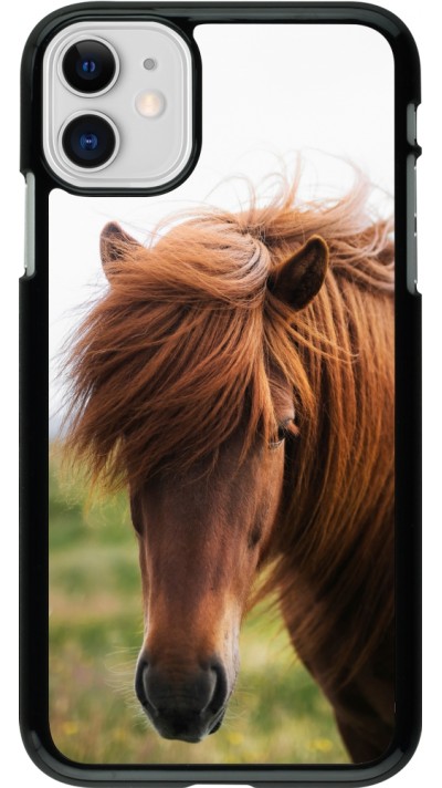 Coque iPhone 11 - Autumn 22 horse in the wind