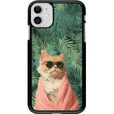 iPhone 11 Case Hülle - Cat Summer Palms