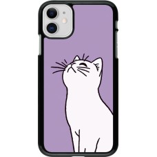iPhone 11 Case Hülle - Chat auf lila Hintergrund