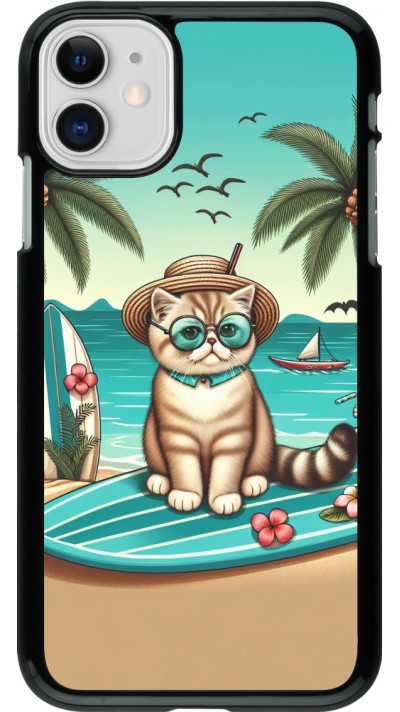 Coque iPhone 11 - Chat Surf Style