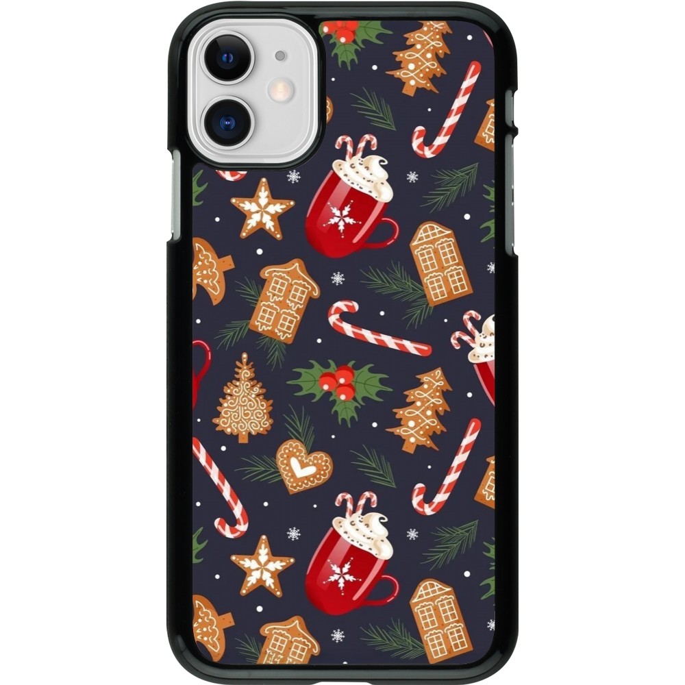 Coque iPhone 11 - Christmas 25 Pattern Gingerbread House
