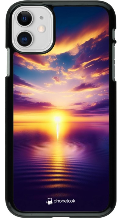 Coque iPhone 11 - Coucher soleil jaune violet