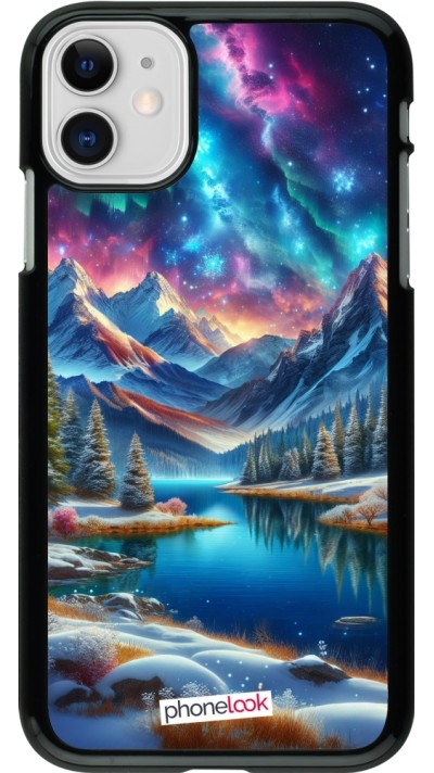 iPhone 11 Case Hülle - Fantasiebergsee Himmel Sterne
