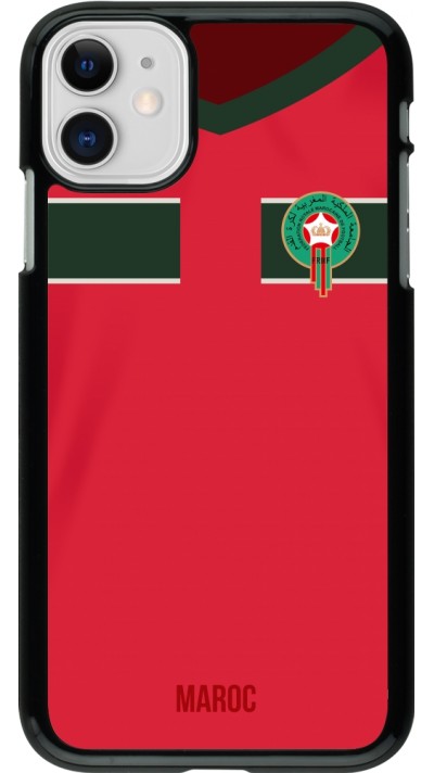 Coque iPhone 11 - Maillot de football Maroc 2022 personnalisable