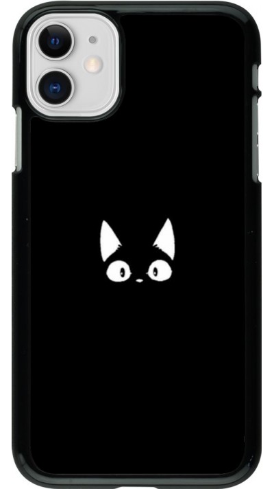 Coque iPhone 11 - Funny cat on black