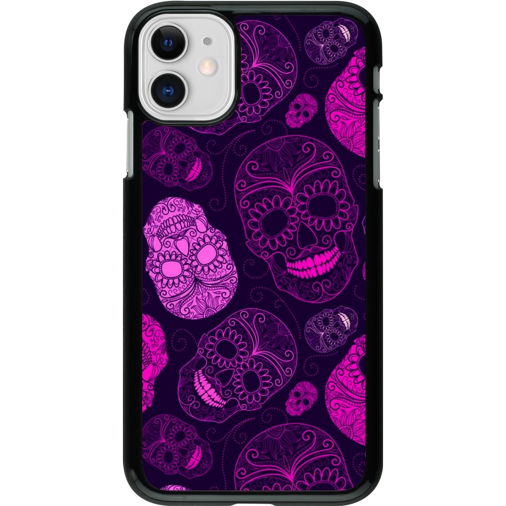 iPhone 11 Case Hülle - Halloween 2023 pink skulls