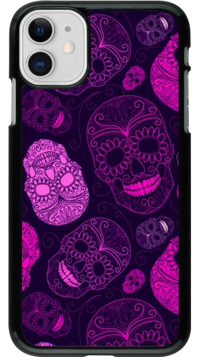 Coque iPhone 11 - Halloween 2023 pink skulls