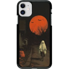 iPhone 11 Case Hülle - Halloween 2025 Ghost on a bicycle