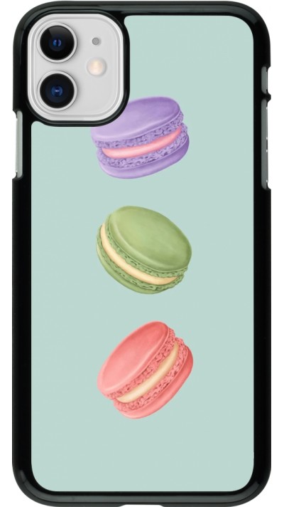 Coque iPhone 11 - Macarons on green background