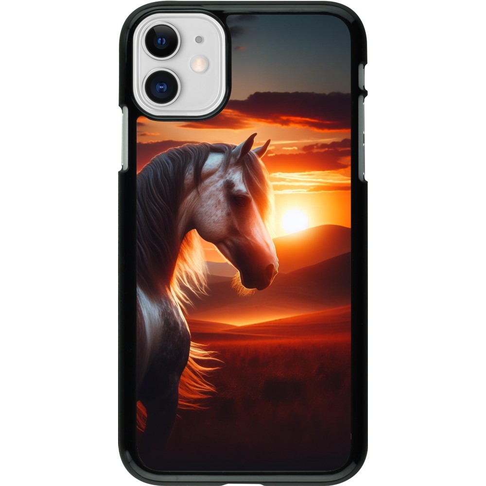 iPhone 11 Case Hülle - Majestätischer Sonnenuntergang Pferd