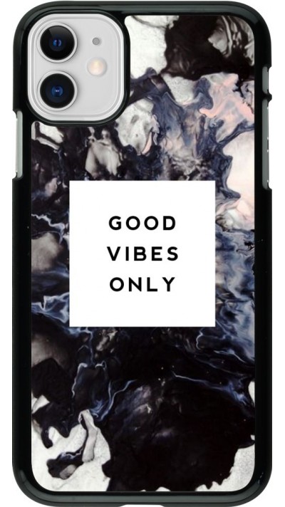 Coque iPhone 11 - Marble Good Vibes Only