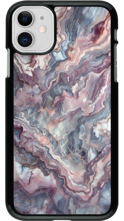 iPhone 11 Case Hülle - Violetter silberner Marmor
