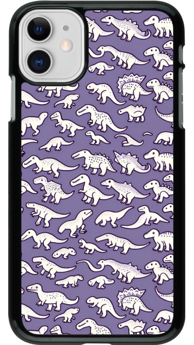 Coque iPhone 11 - Mini dino pattern violet