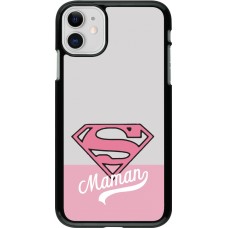Coque iPhone 11 - Mom 2024 Super hero maman