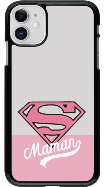Coque iPhone 11 - Mom 2024 Super hero maman