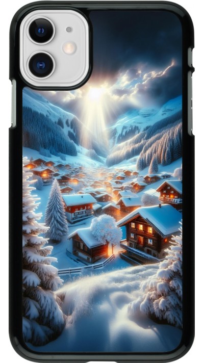 iPhone 11 Case Hülle - Berg Schnee Licht