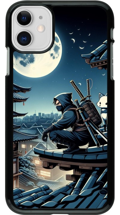 iPhone 11 Case Hülle - Ninja unter dem Mond